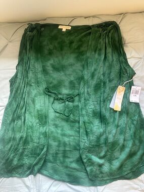 Green Dragon Emerald Tie-Dye Sheer Swim Coverup